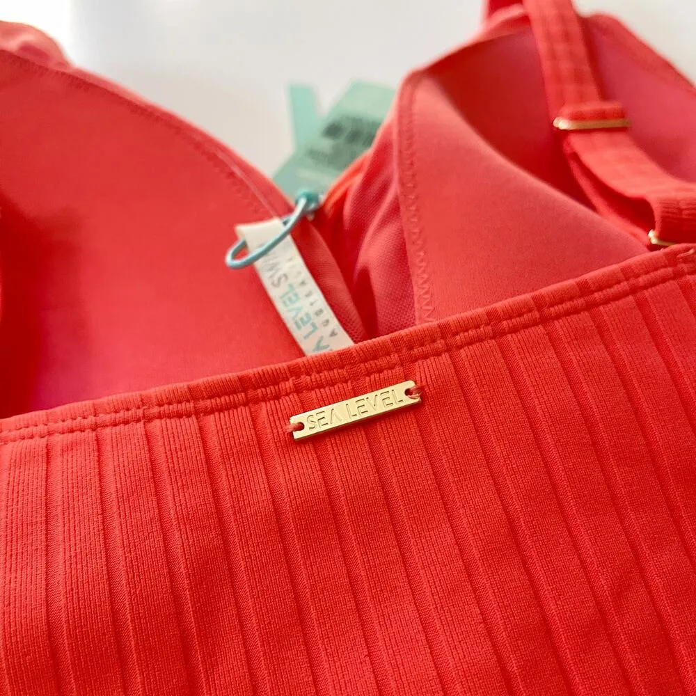 Sea Level Swim Cross Front Multifit Vesper One Piece Swimsuit Size 12 NWT Orange - Image 8