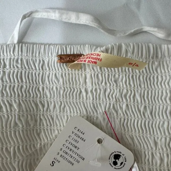 Free People FP One So Posh Corset Cropped Tank Top Ivory Size S NWT‎ - Image 7