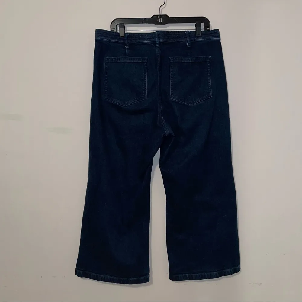 Gap Dark Denim Wide-Leg Trousers Super High Rise Jeans Size 33 - Image 7