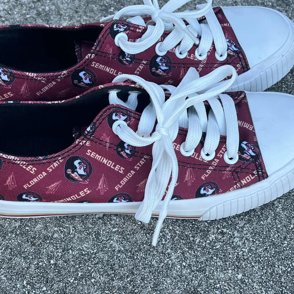 FOCO FSU Florida State Seminoles Patterned Sneakers Red Size 8 - Image 6