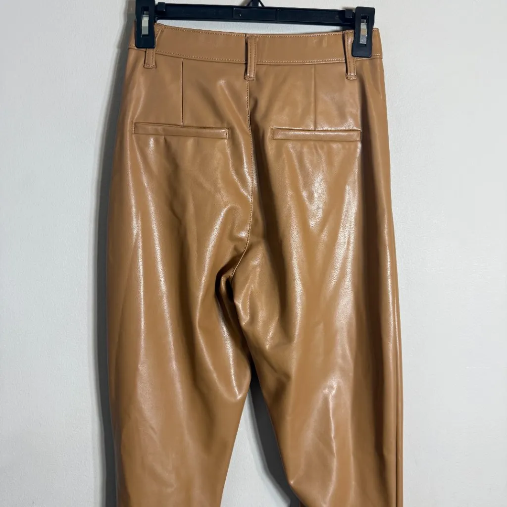 Abercrombie & Fitch Faux Leather Skinny Ultra High Rise Pant Women 27 4L Tan NWT - Image 11