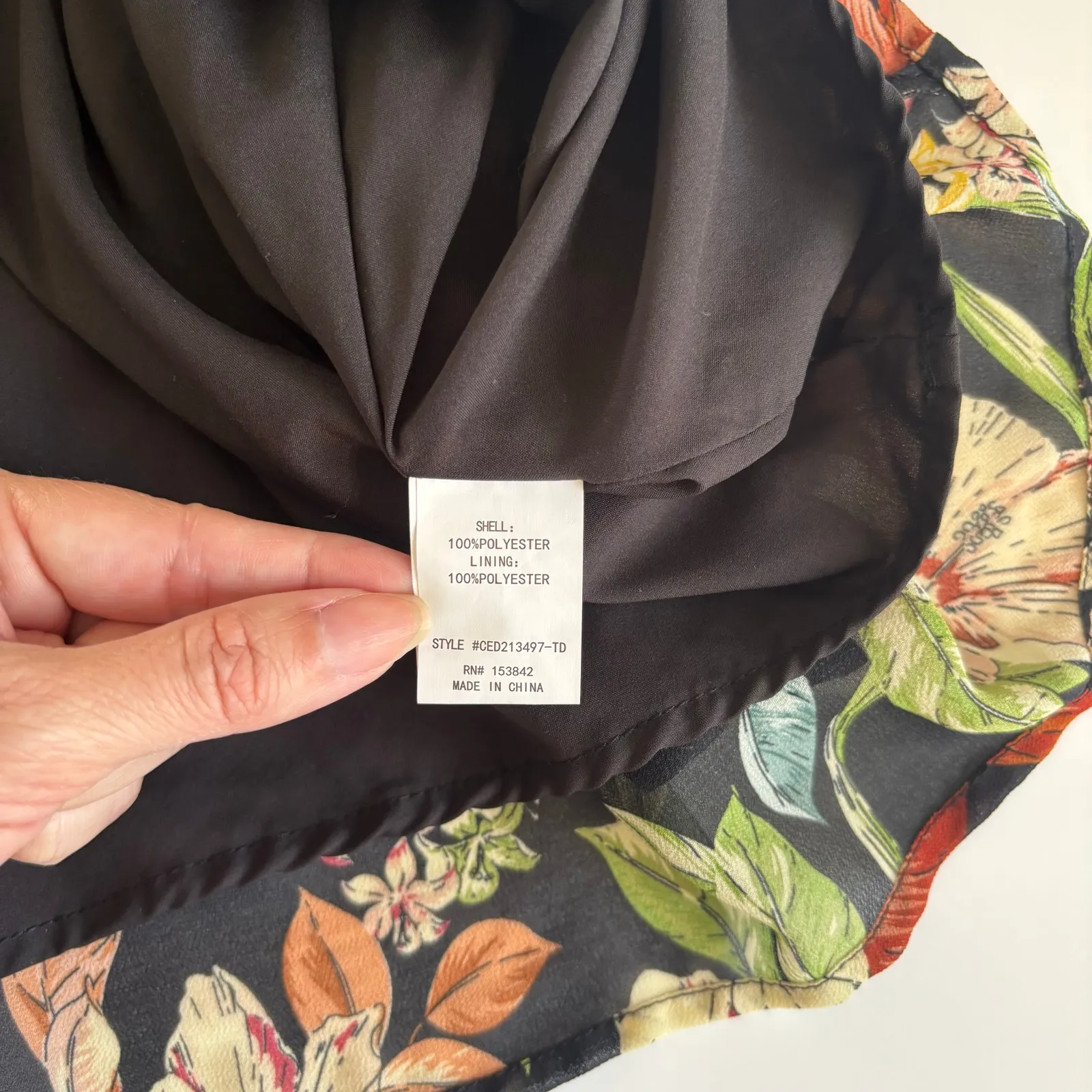 Code x Mode Black Floral Tiered Mini Dress Women’s Medium Boho Whimsygoth - Image 8