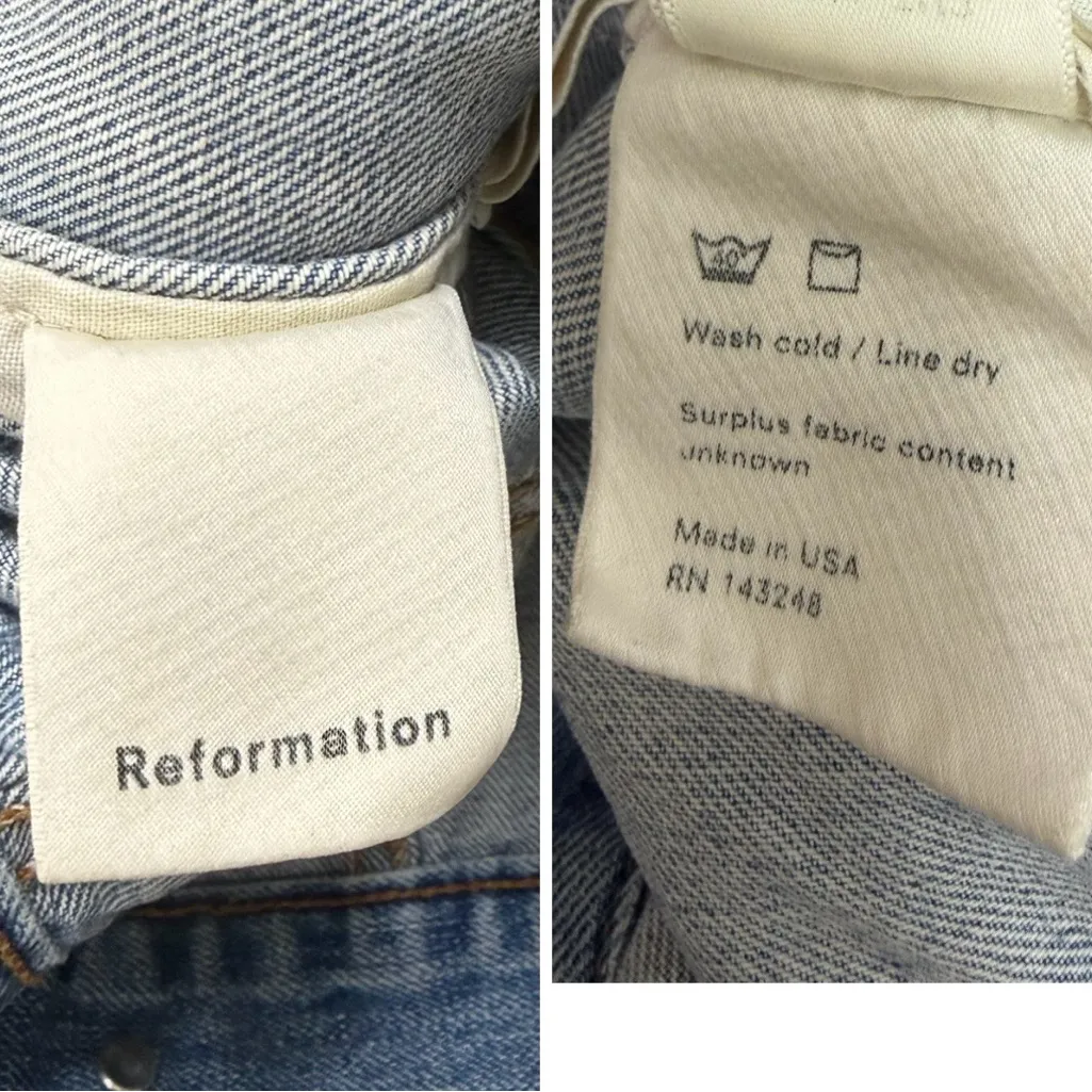 Reformation Jean Jacket Denim Oversized Size XS - Image 6