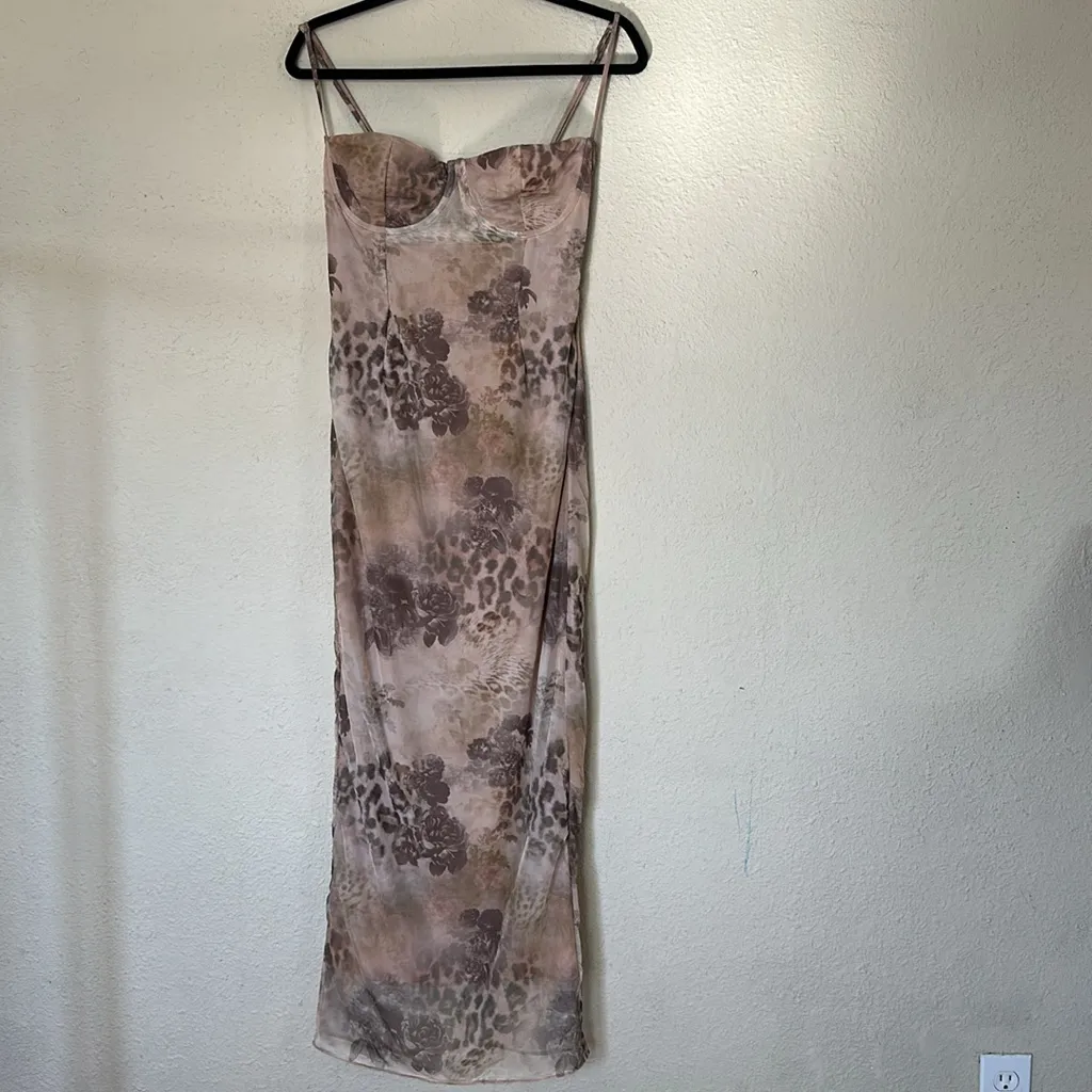 HOUSE OF CB L‎ D-DD 'Aiza' Cream Floral Print Maxi Dress NWOT - Image 9