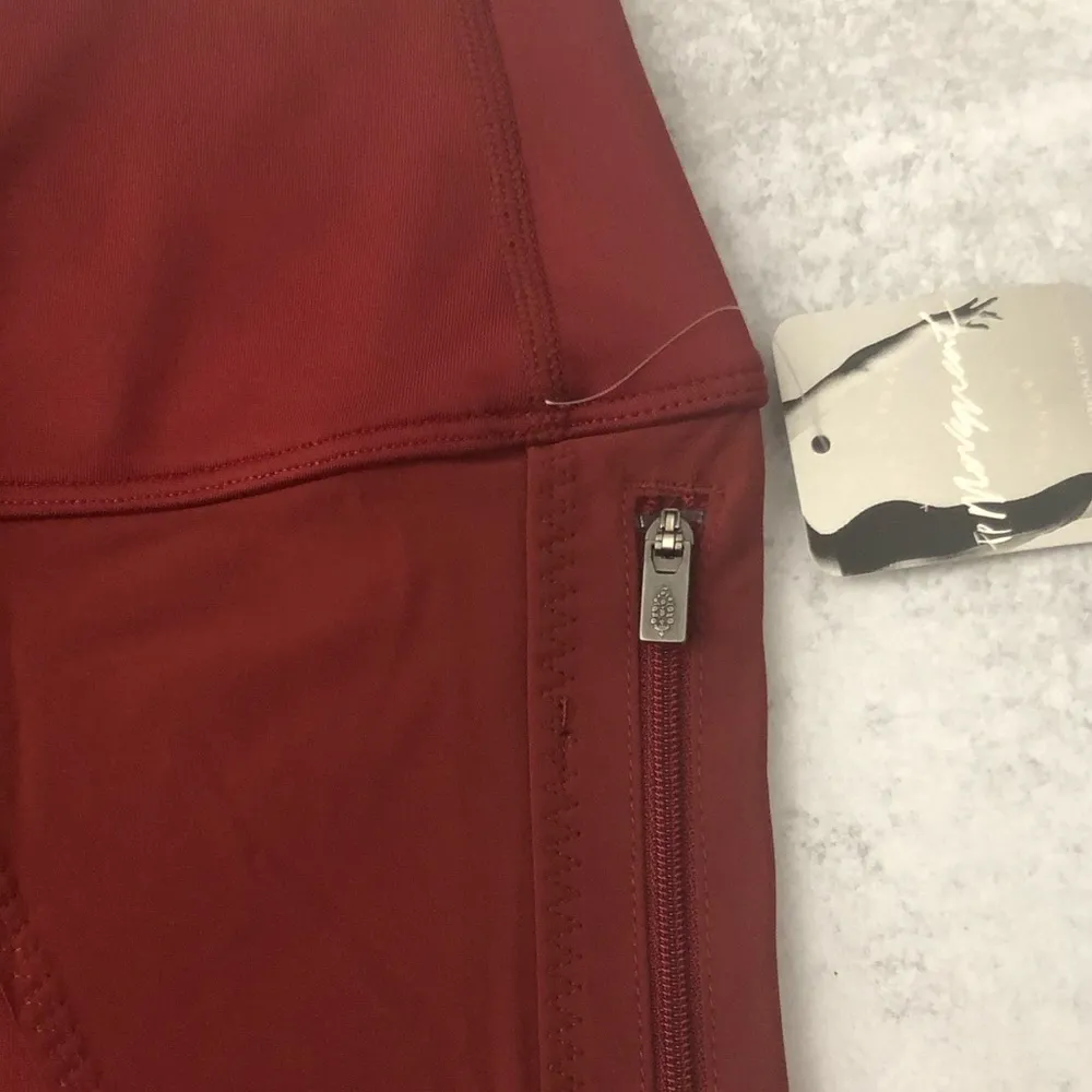 Free People FP Movement Spiced Mahogany Red Born to Run Leggings NEW - Image 2