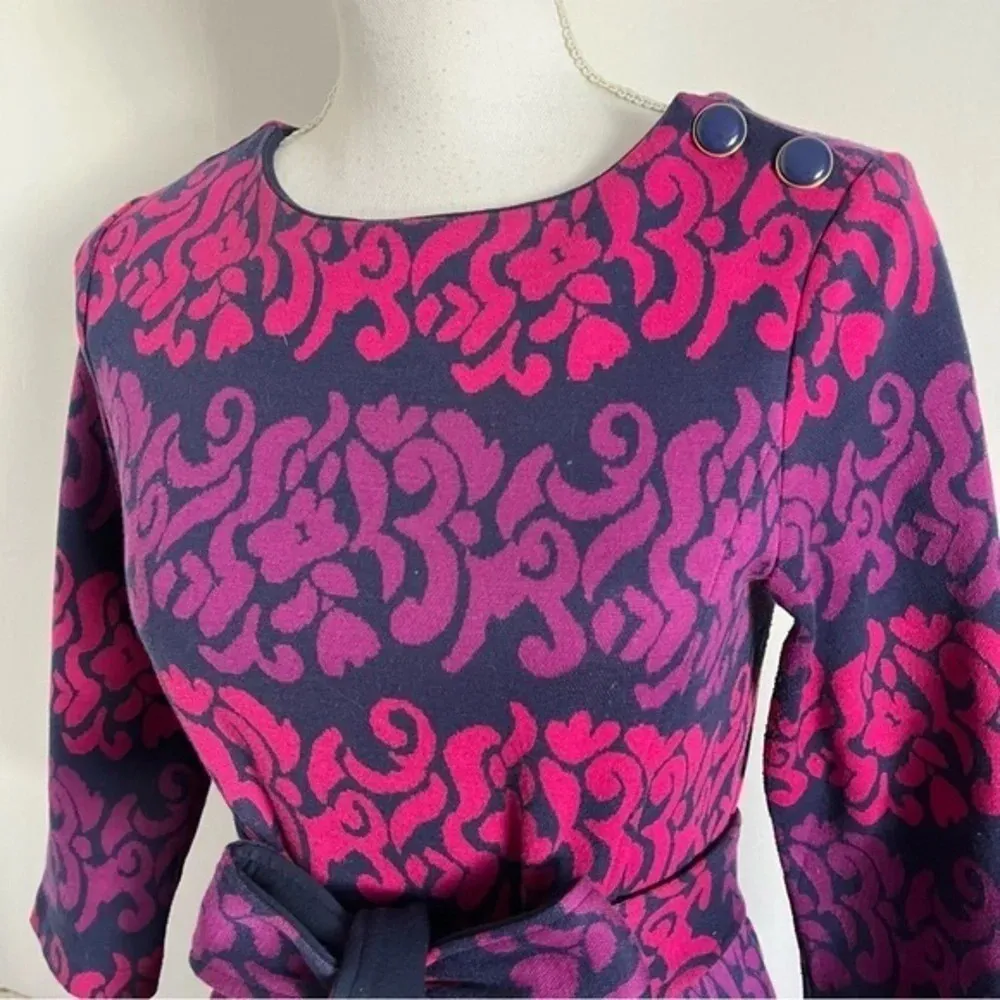 Lilly Pulitzer • Pink Purple Jonah Follow The Leader 3/4 Sleeve Sweater Dress - Image 4