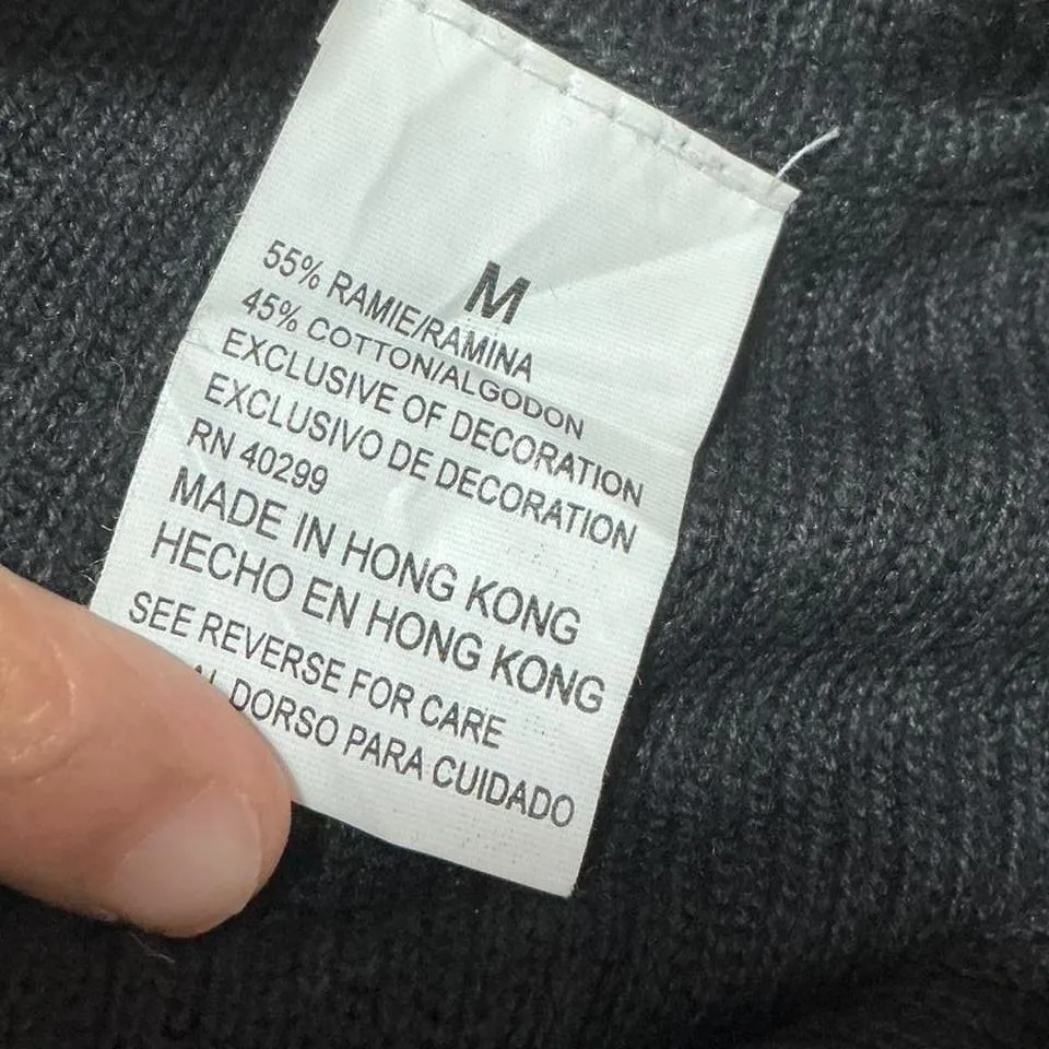 Vintage Erika Studio Cardigan Top Floral Embroidered Black ShortSleeve Button Up Size M - Image 4