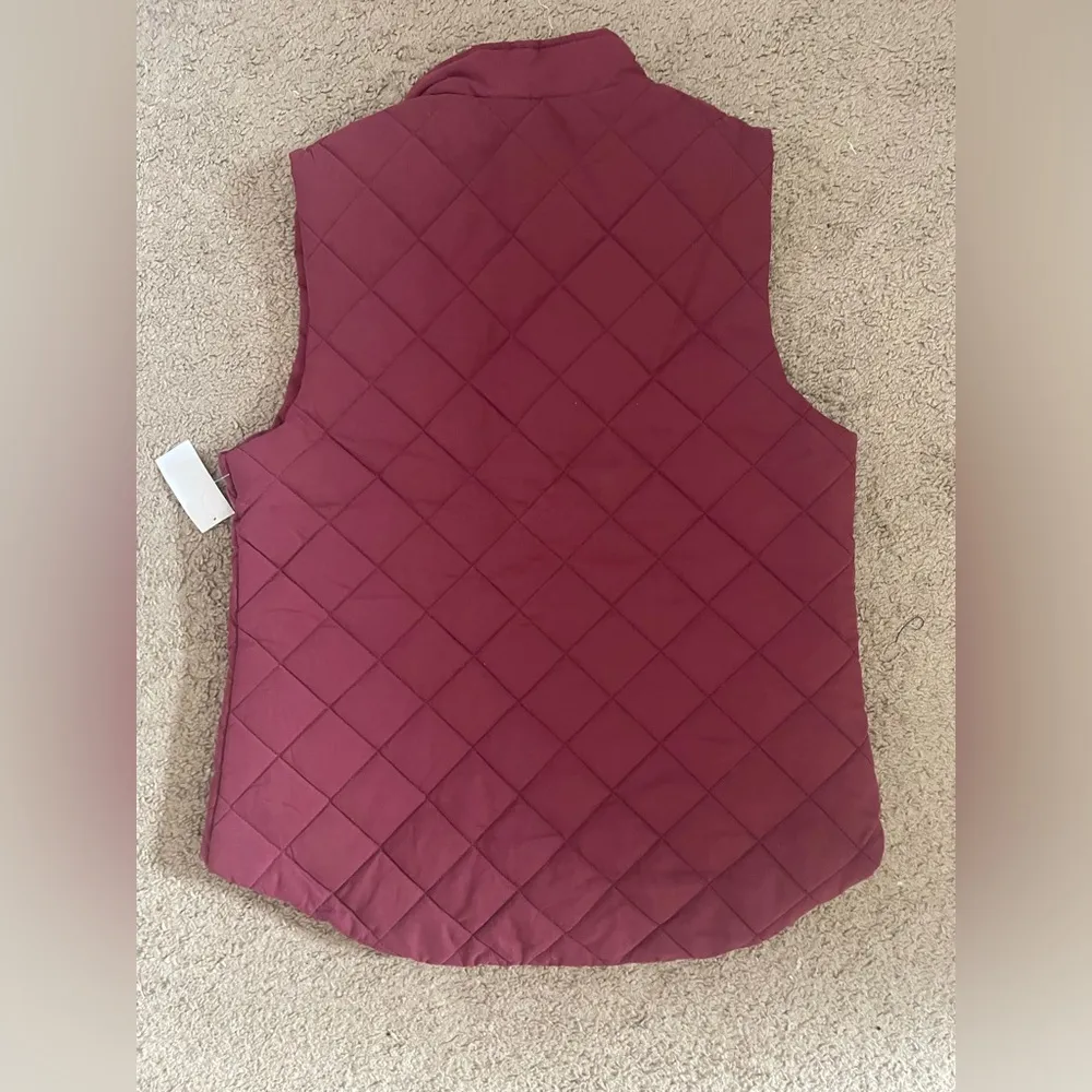 Laura Scott burgundy puffer vest size large (NWT) - Image 4