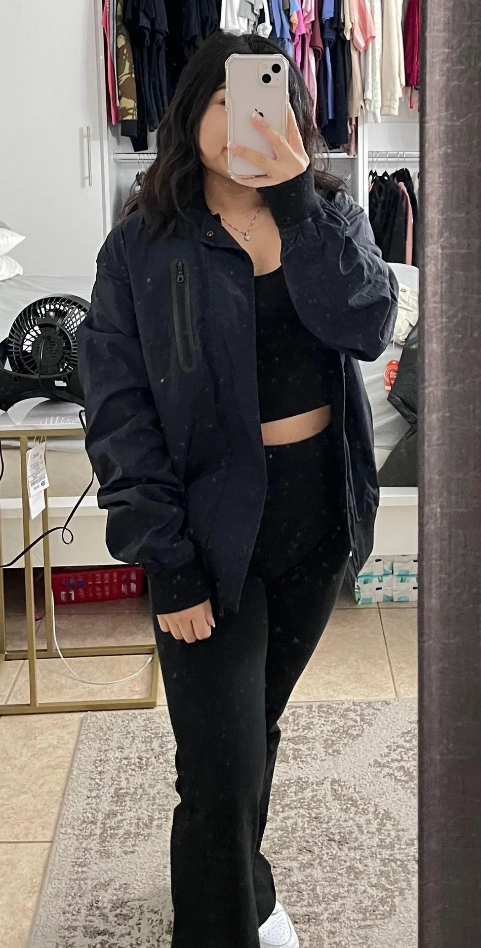 Navy Blue Bomber Jacket - Image 3