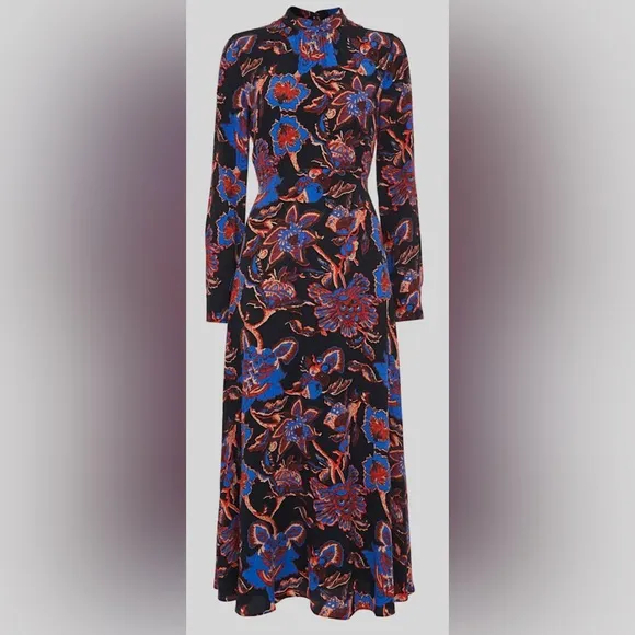 Whistles Black Ruby trailing bloom midi dress size 6 - Image 2