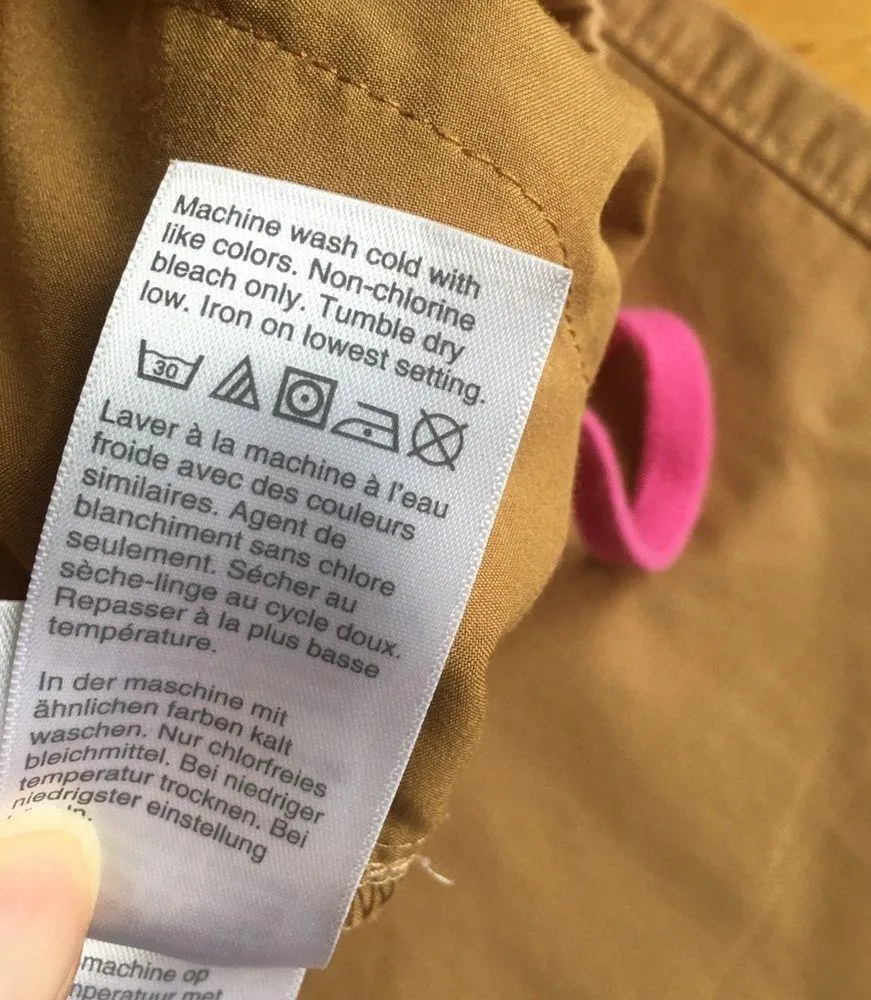 J Crew High Rise, Straight Leg Chinos, Elastic Waist, Tan, Hot Neon Pink, Size L - Image 10