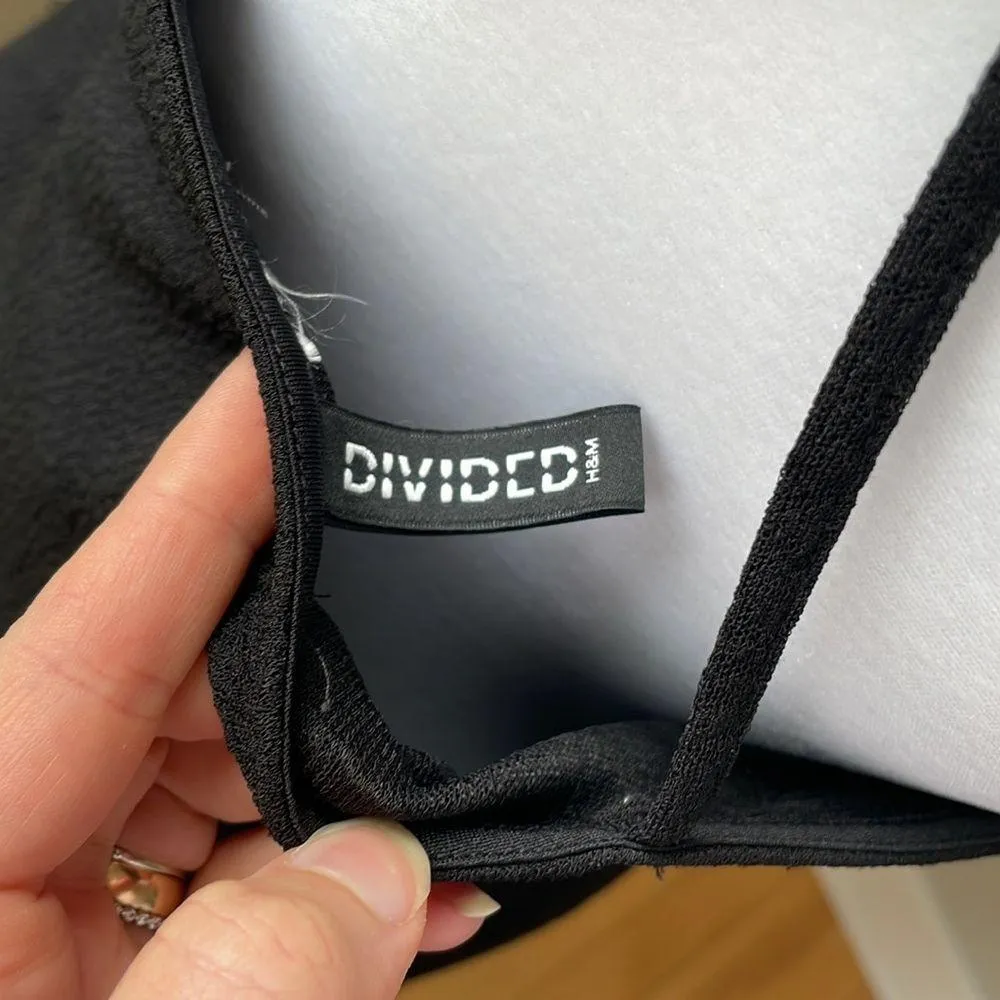 H&M Divided Black Mini Dress with Cutout Size Medium - Image 5