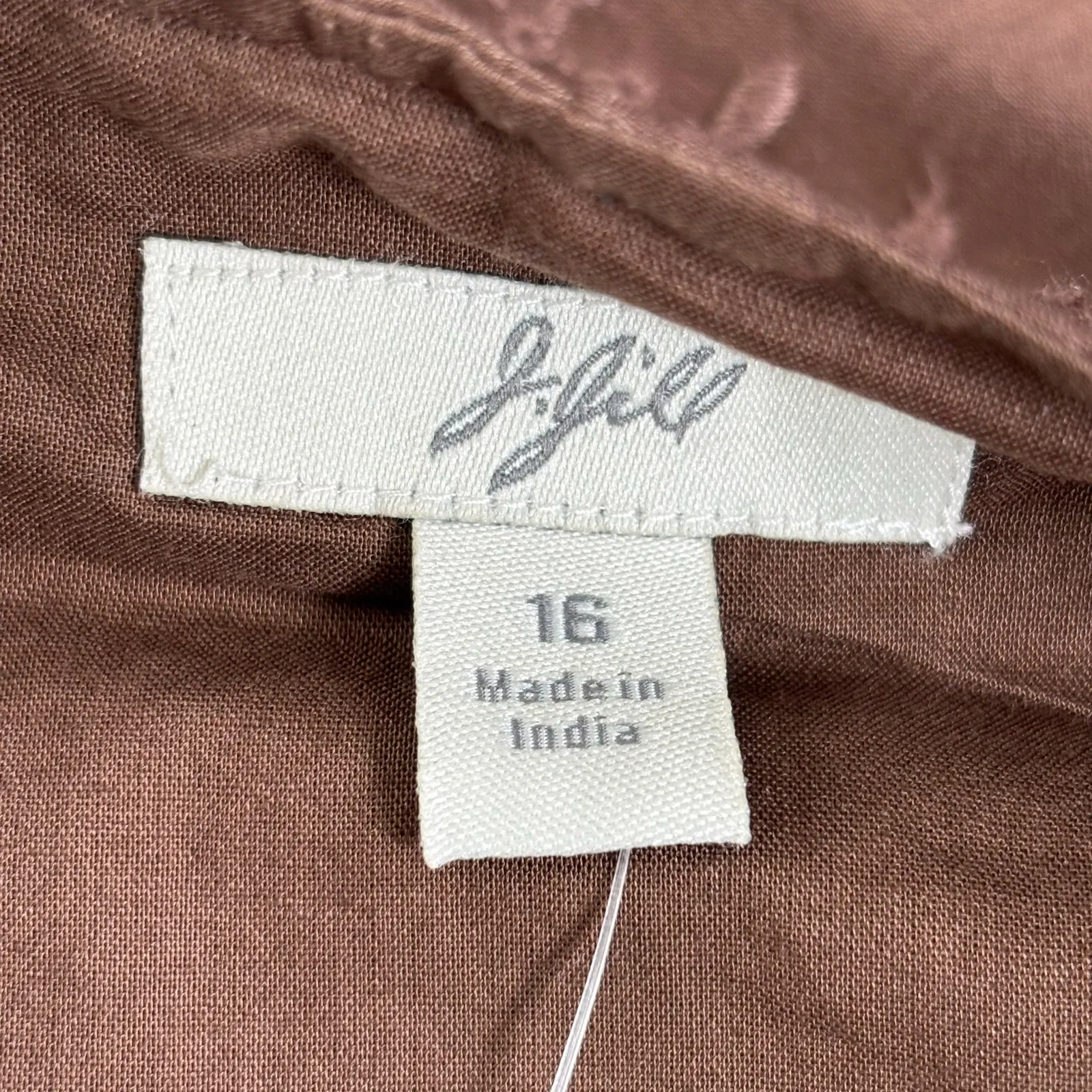 J.Jill Dark Brown Embroidered Cotton Maxi Skirt Size 16 NWT Bohemian Fall Autumn - Image 8