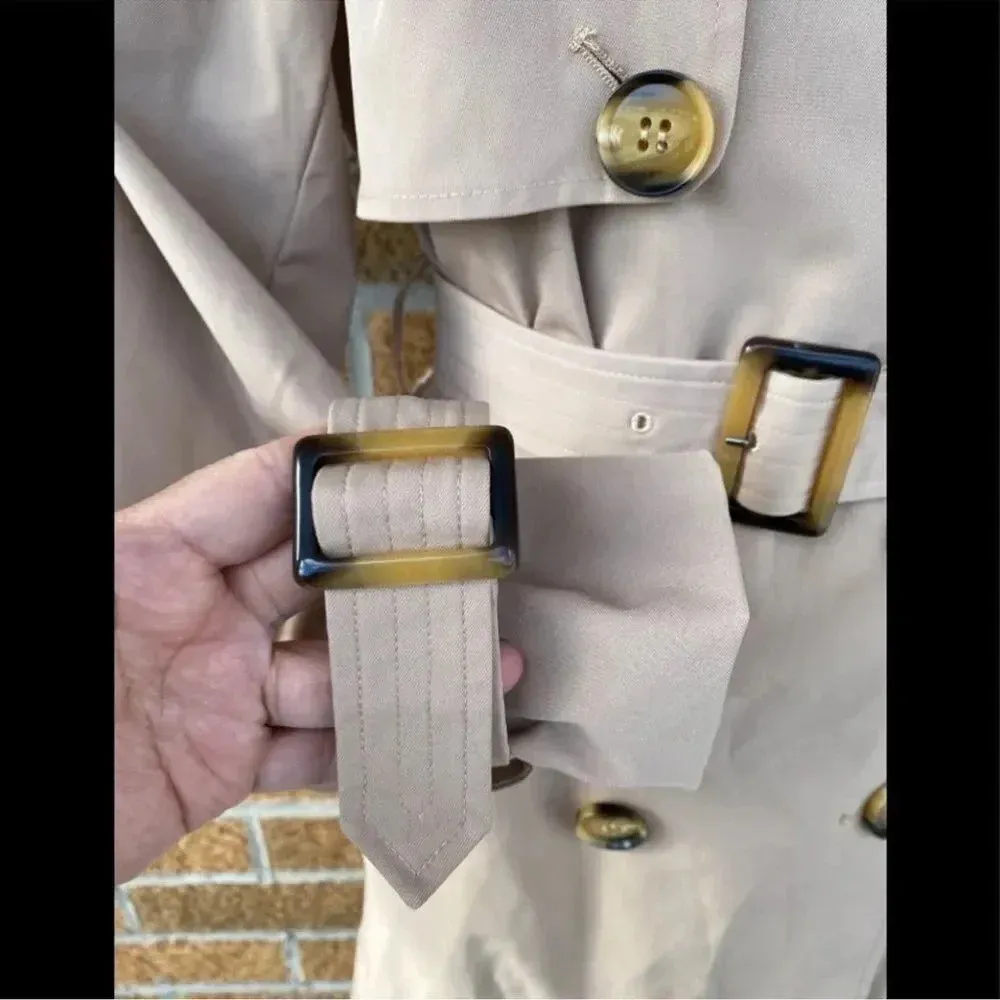 Orolay Women's Long Double Breasted NWT
Trench Coat XS Tan - Image 6