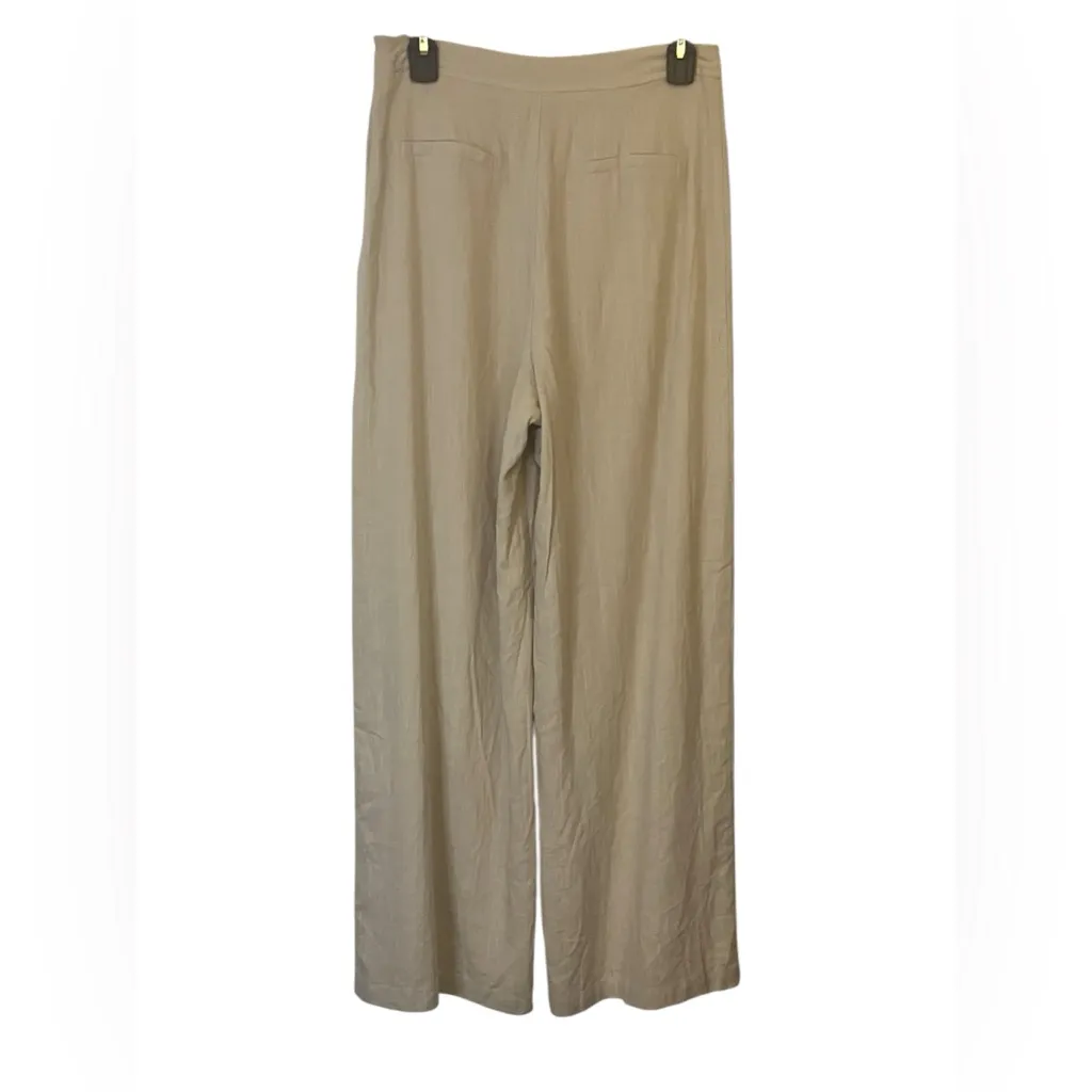 NWT Lulus Breezy Times Ahead High Waist Wide Leg Linen Blend Pants Medium - Image 8