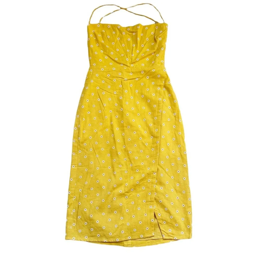 NWT Majorelle Yellow Daisy Lace Up Midi Dress - XXS - Image 24