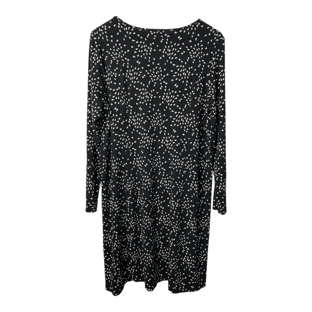 J.Jill‎ Wearever Collection Black White Print Long Sleeve Dress Size Large - Image 4