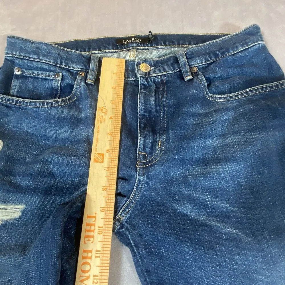 Ralph Lauren Jeans Women 8 Black‎ Label Sequined Rhinestones Beaded Blue Unique - Image 9