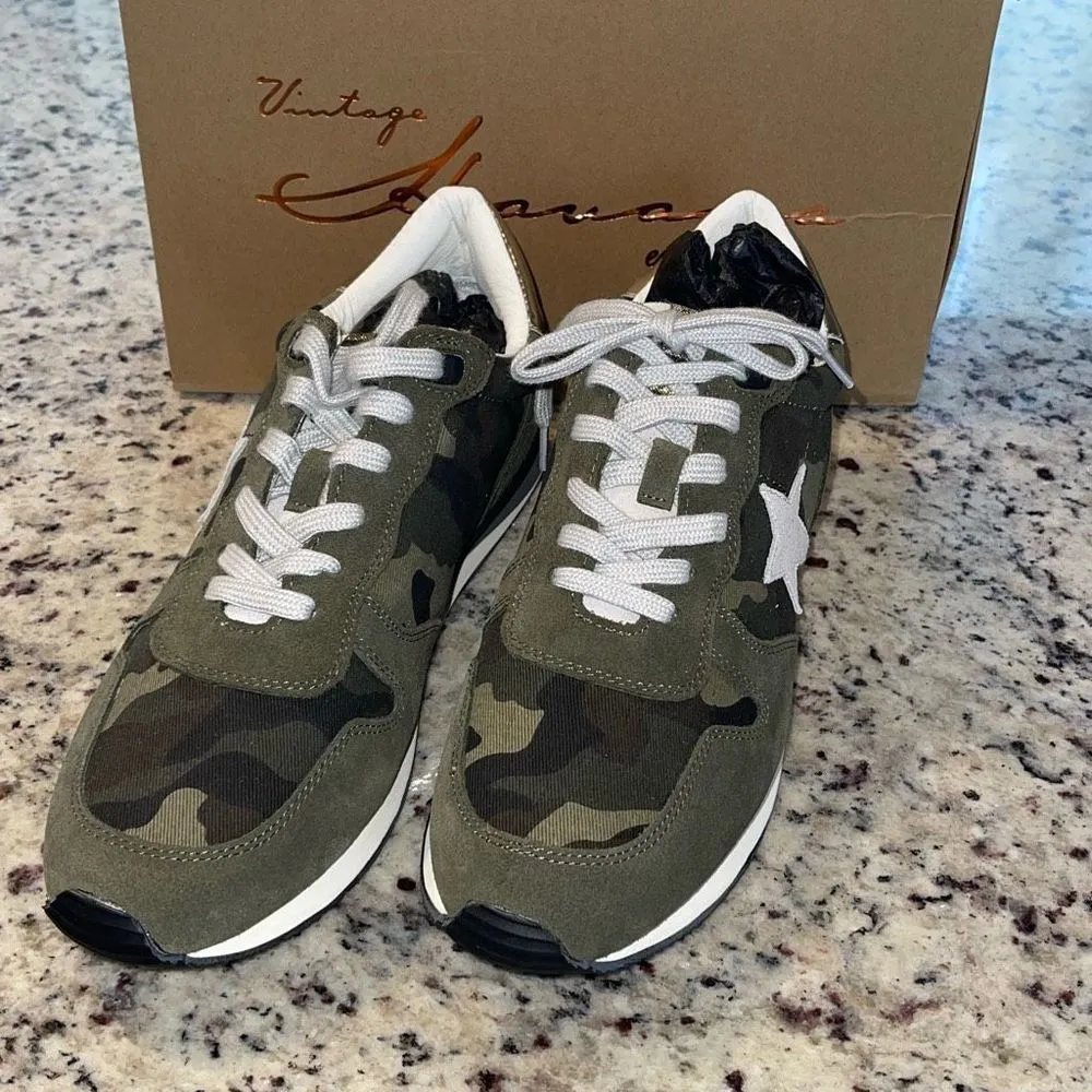 VINTAGE HAVANA Womens Rock‎ Camo Slip On Sneakers Shoes Casual Green Size 11 - Image 3