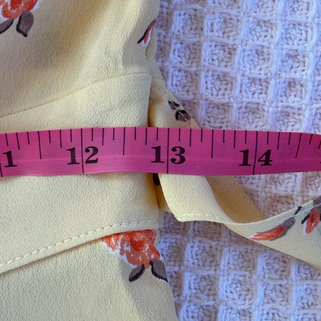 Flynn Skye yellow romantic, feminine,cottagecore floral slit midi dress XS NWT - Image 9