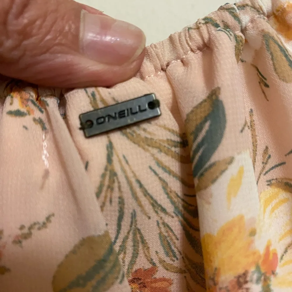 Oneill Womens Pink Floral Long Sleeve Top Blouse S Small 32” Crop Cropped - Image 6