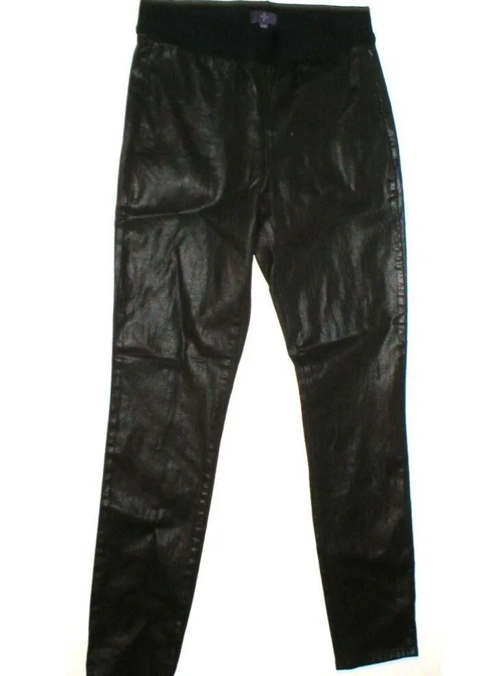 NWT New NYDJ Womens 2 Not Your Daughters Jeans USA Coated Leather Leggings Gia - Image 2