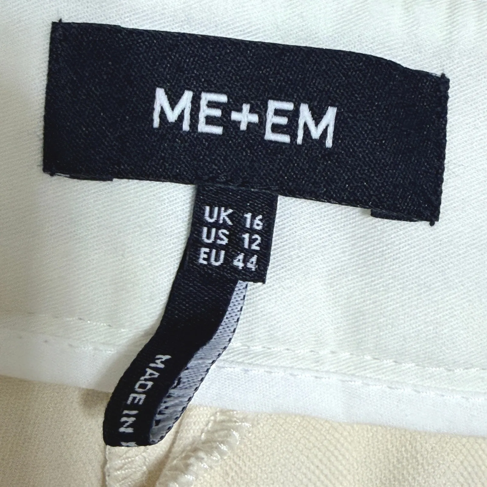 ME+EM Women Cream Cotton Cargo Pants Cropped Trousers Size US 12 UK 16 Casual HR - Image 6