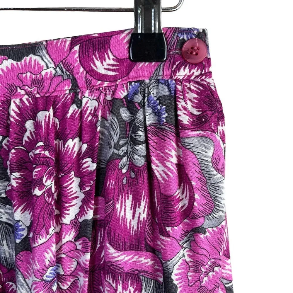 Vintage 80s Pink Floral Print A - Image 4