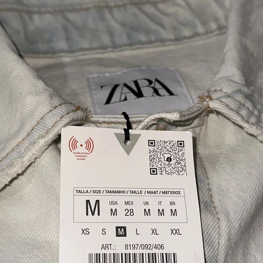 NWT  ZARA LIGHT BLUE TRF MINI DENIM DRESS With Attached Skirt Bloggers Fave Medi - Image 8