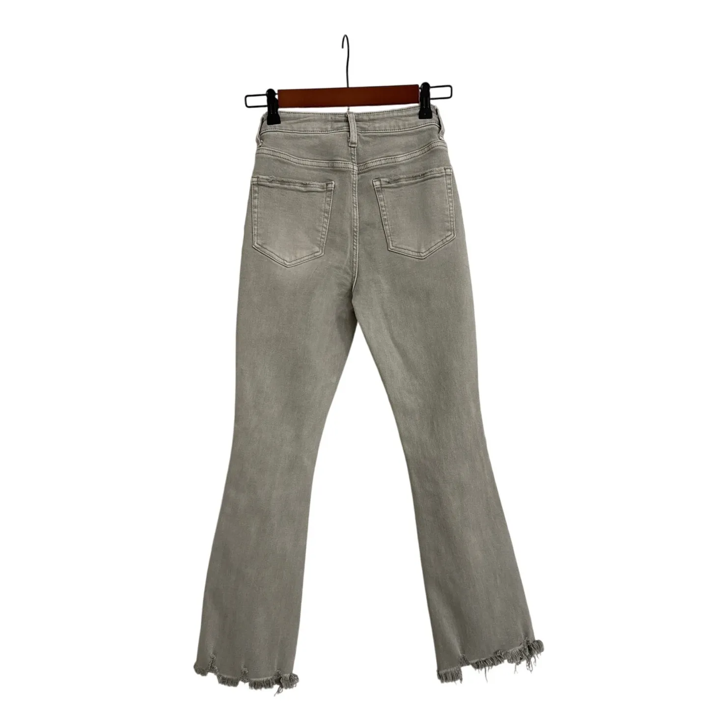 Lovervet by Vervet Pants Cropped Flare Distressed Gray Jeans Size Women's 1 / 25 - Image 2