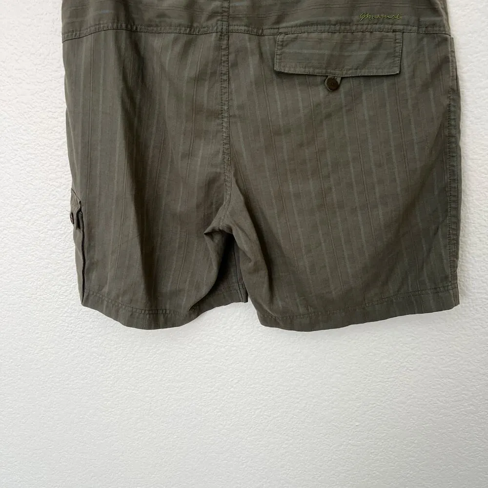 [Marmot] Olive Green Striped Mid Rise Cargo Shorts Outdoor Hiking Cotton Size 8 - Image 8