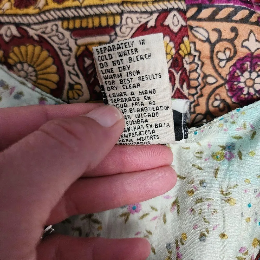 Vintage Ivy Multi Pattern Silk Patchwork Waistcoat Vest Size Medium - Image 10