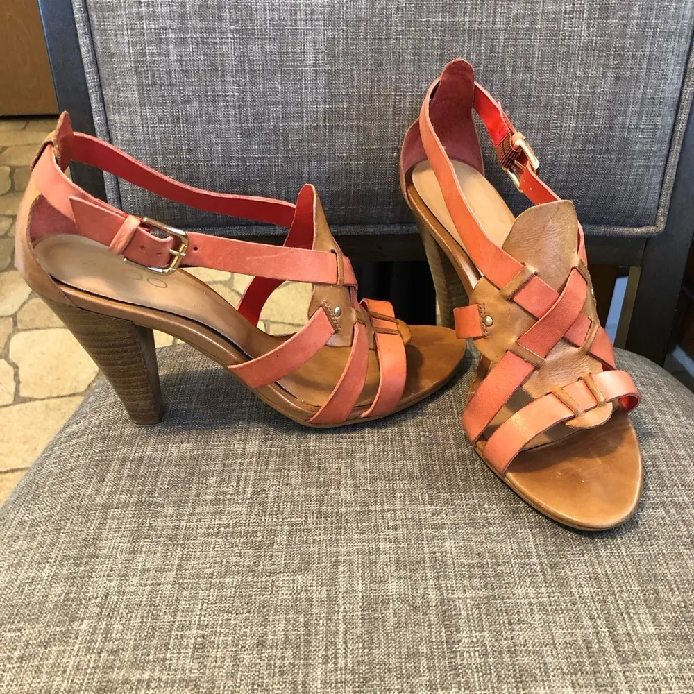 Aldo Woven Leather Heels Sandals 39/8.5 - Image 3