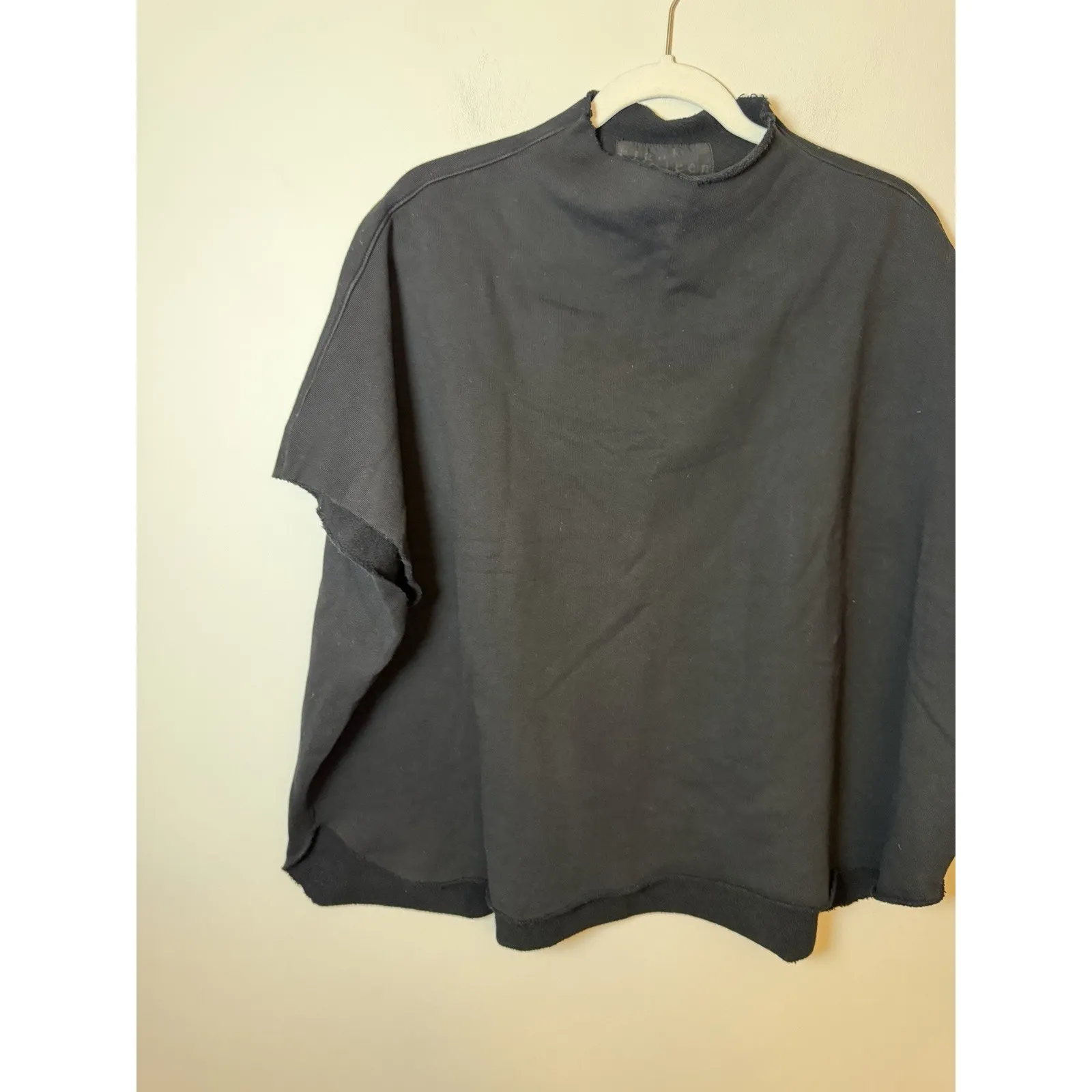 Frank & Eileen Audrey Funnel Neck Capelet Triple Fleece One Size Black NEW $219 - Image 4