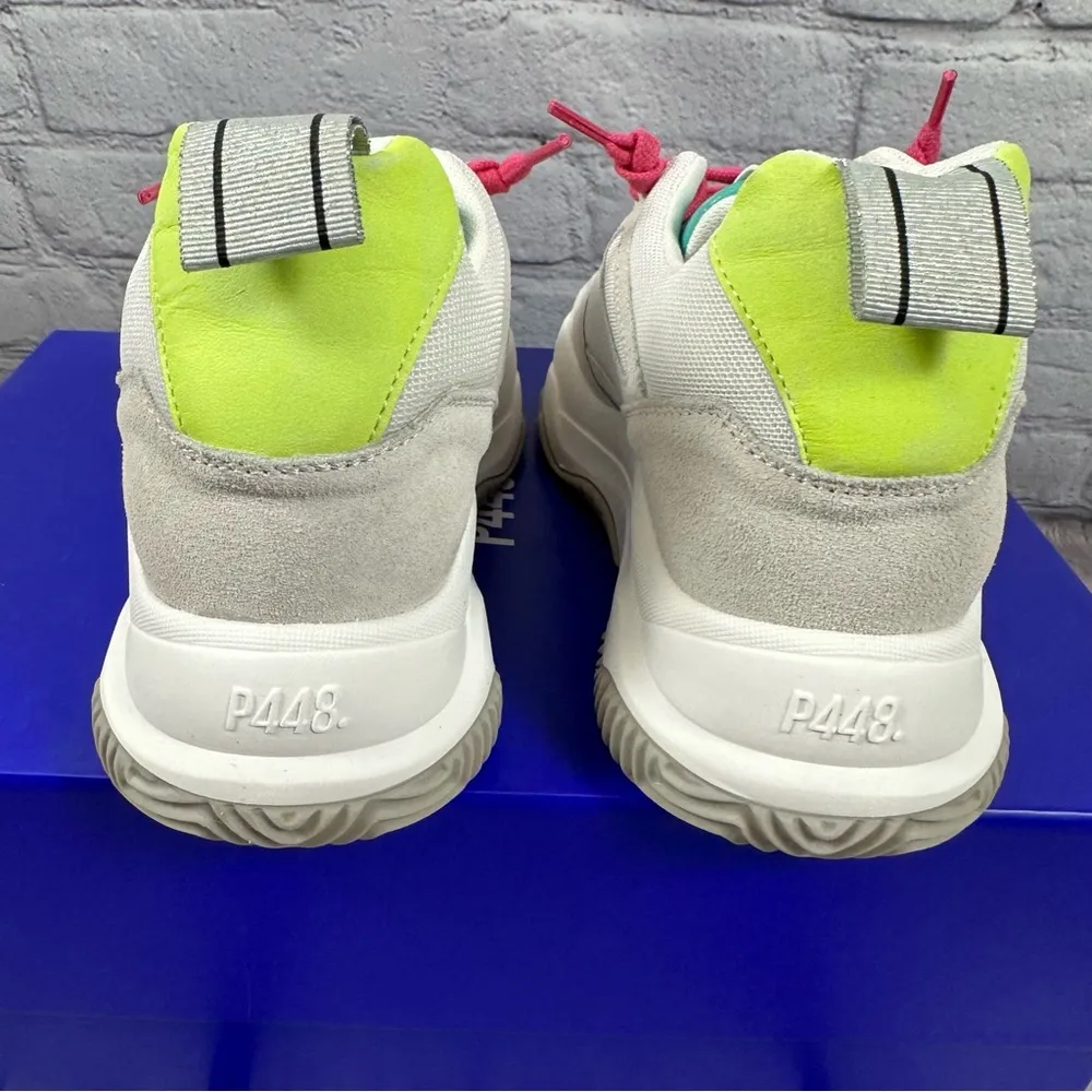 P448 Luke Trainer Athletic Shoes Dogma Lemon & Lime In White EU36 (US 6-6.5) NWT - Image 6