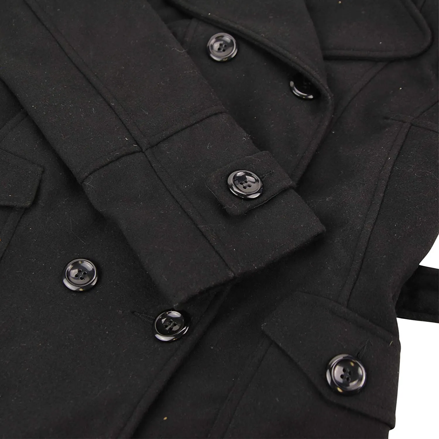 Maralyn & Me Black Peacoat - Image 5