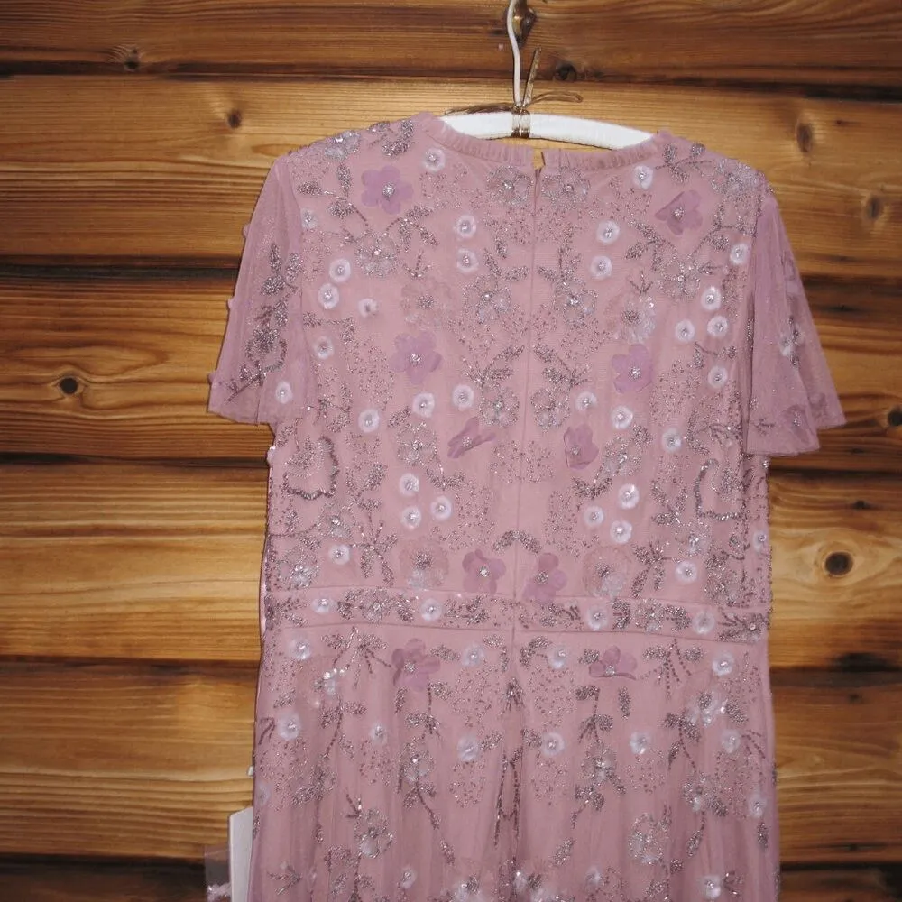 MAC DUGGAL  9212 Embellished High Neck Cap Sleeve A Line Dress Pink 12 - Image 11