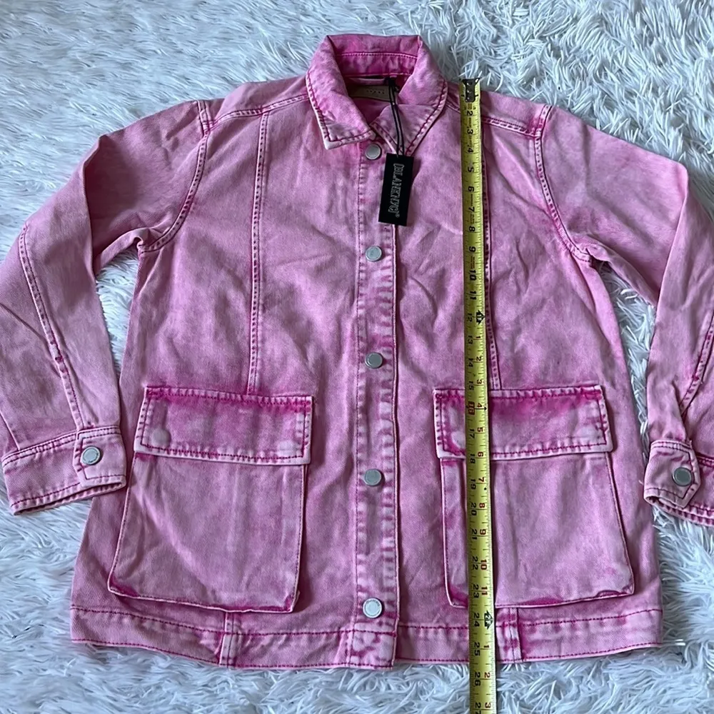 Blank Nyc Women’s Cotton Raspberry Sorbet denim Shacket size XS - Image 5