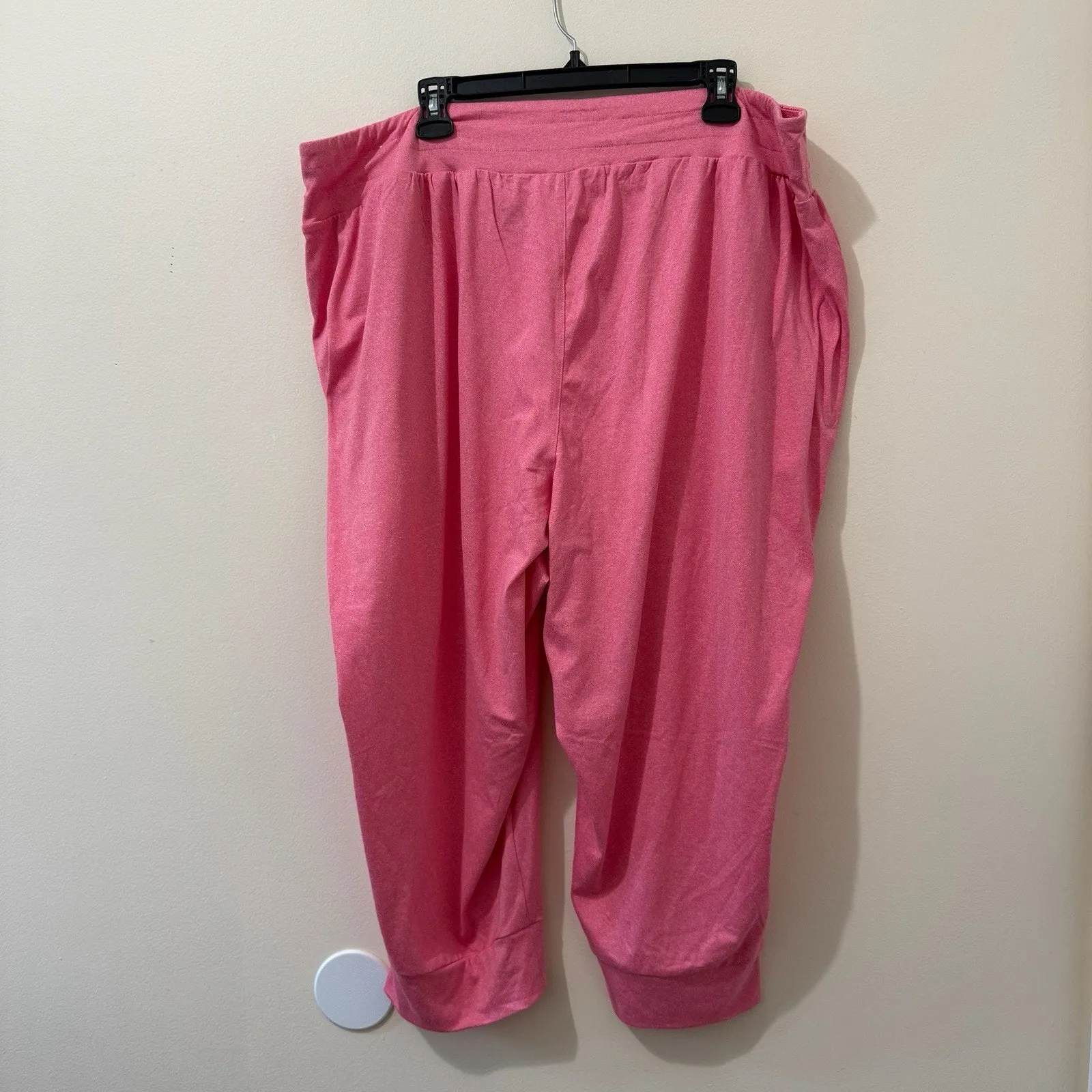 LIVI Lane Bryant Pink Cropped Jogger Pants Sweatpants Activewear Plus Size 22/24 - Image 3