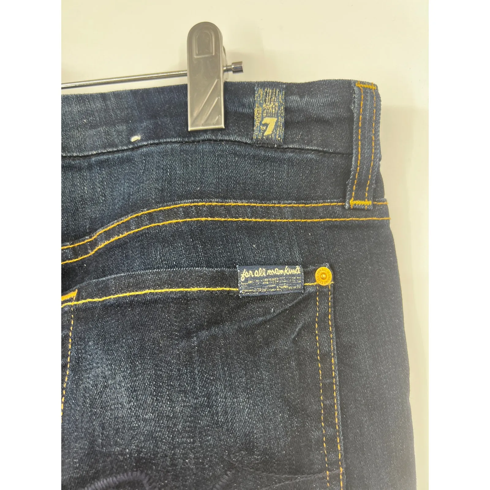 7 For All Mankind Kimmie Bootcut Jeans Dark Wash Stretch Cotton Blend Womens 31 - Image 5