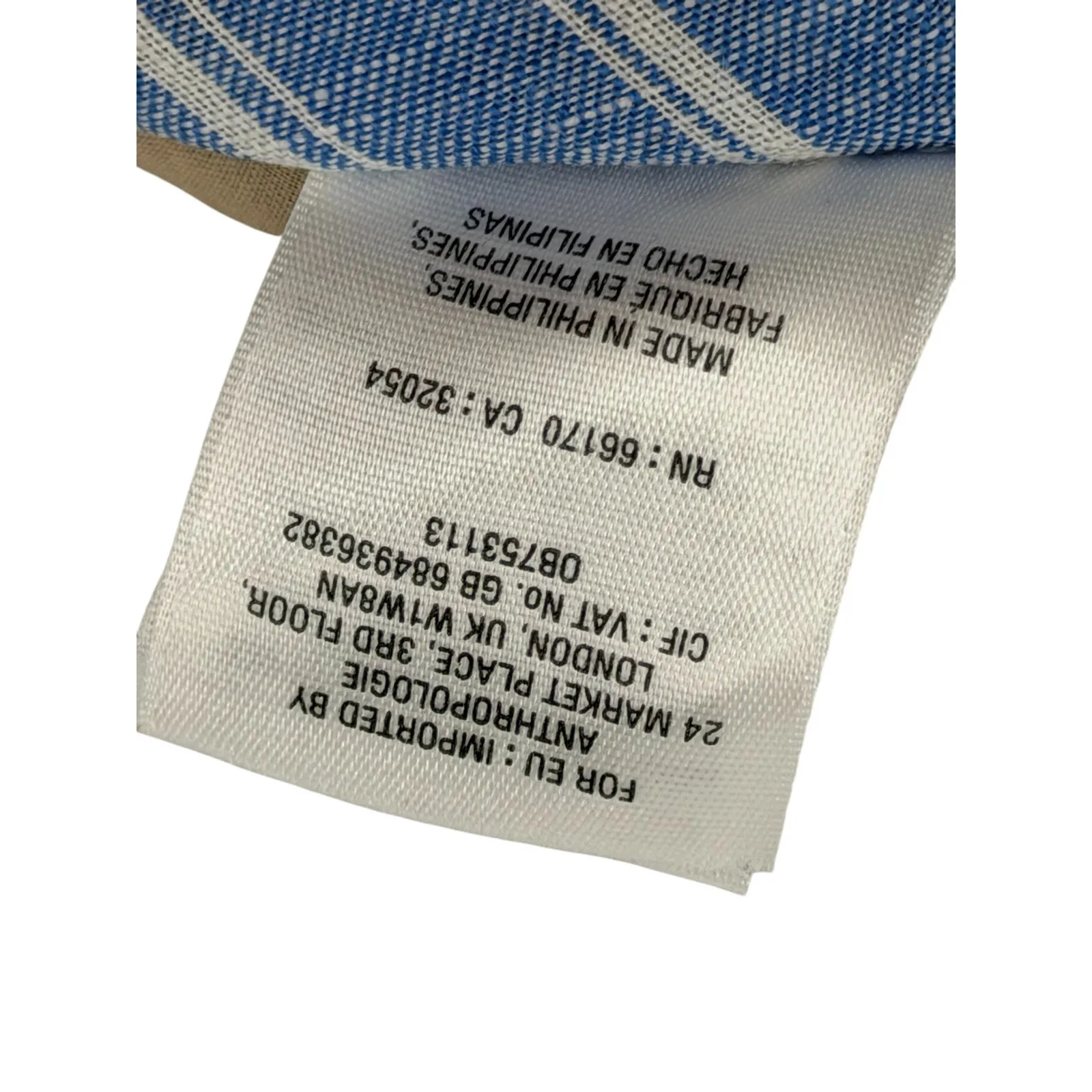 Anthropologie Ett Twa 0 blue and white striped wide-leg linen pants trousers xs - Image 9