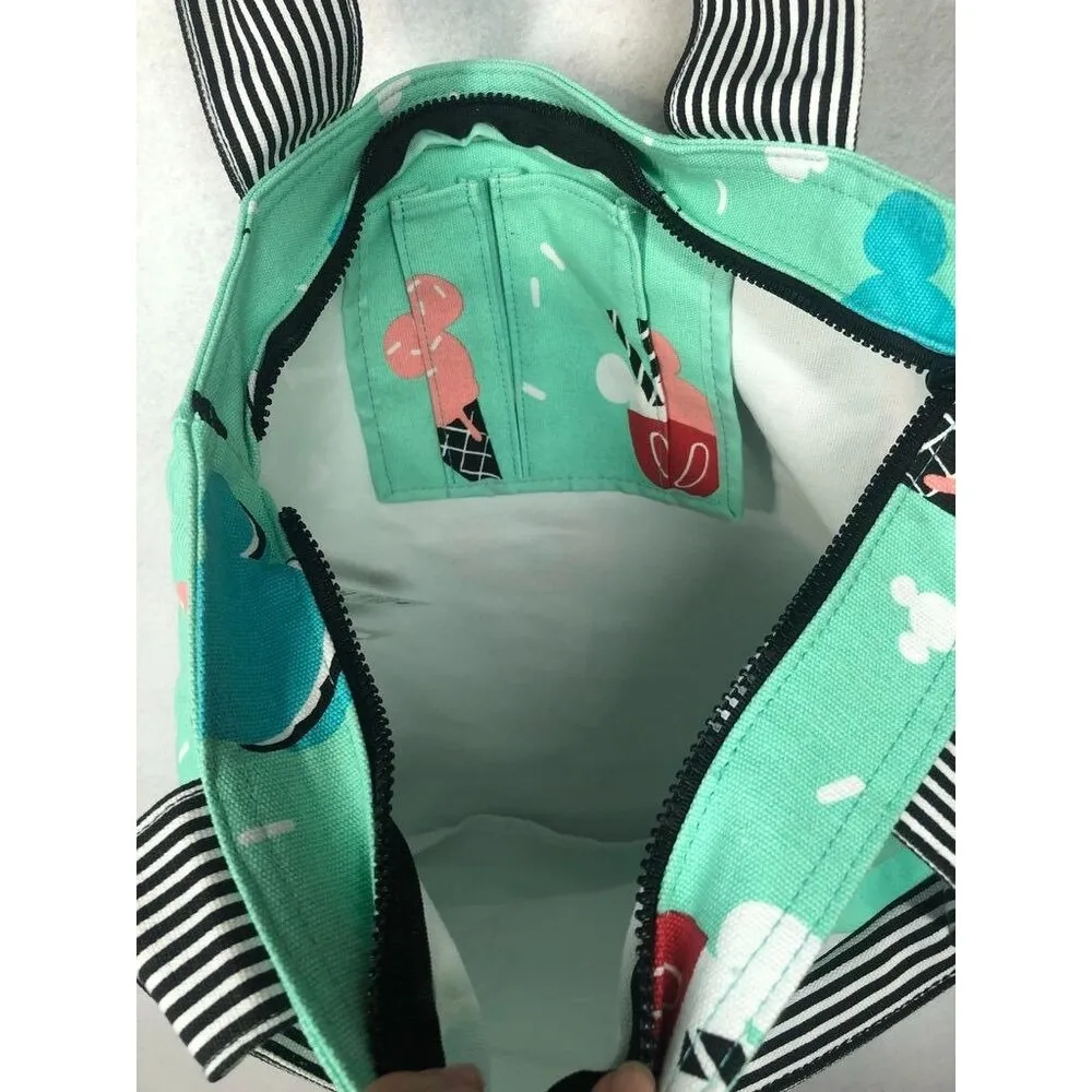 Disney Eats Mickey and Minnie Mouse Ice Cream Treats Foodie Canvas Tote Bag NWT - Image 3