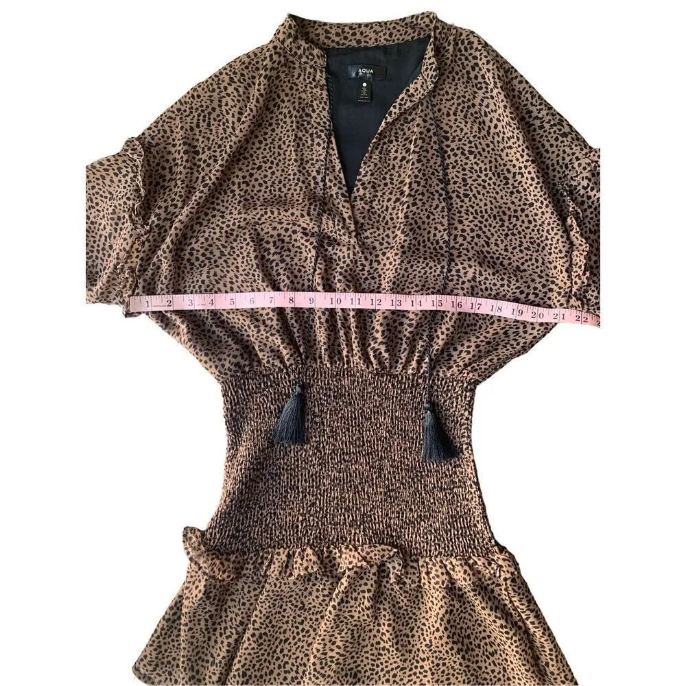 AQUA Animal Print Ruffled Mini Dress - Image 7