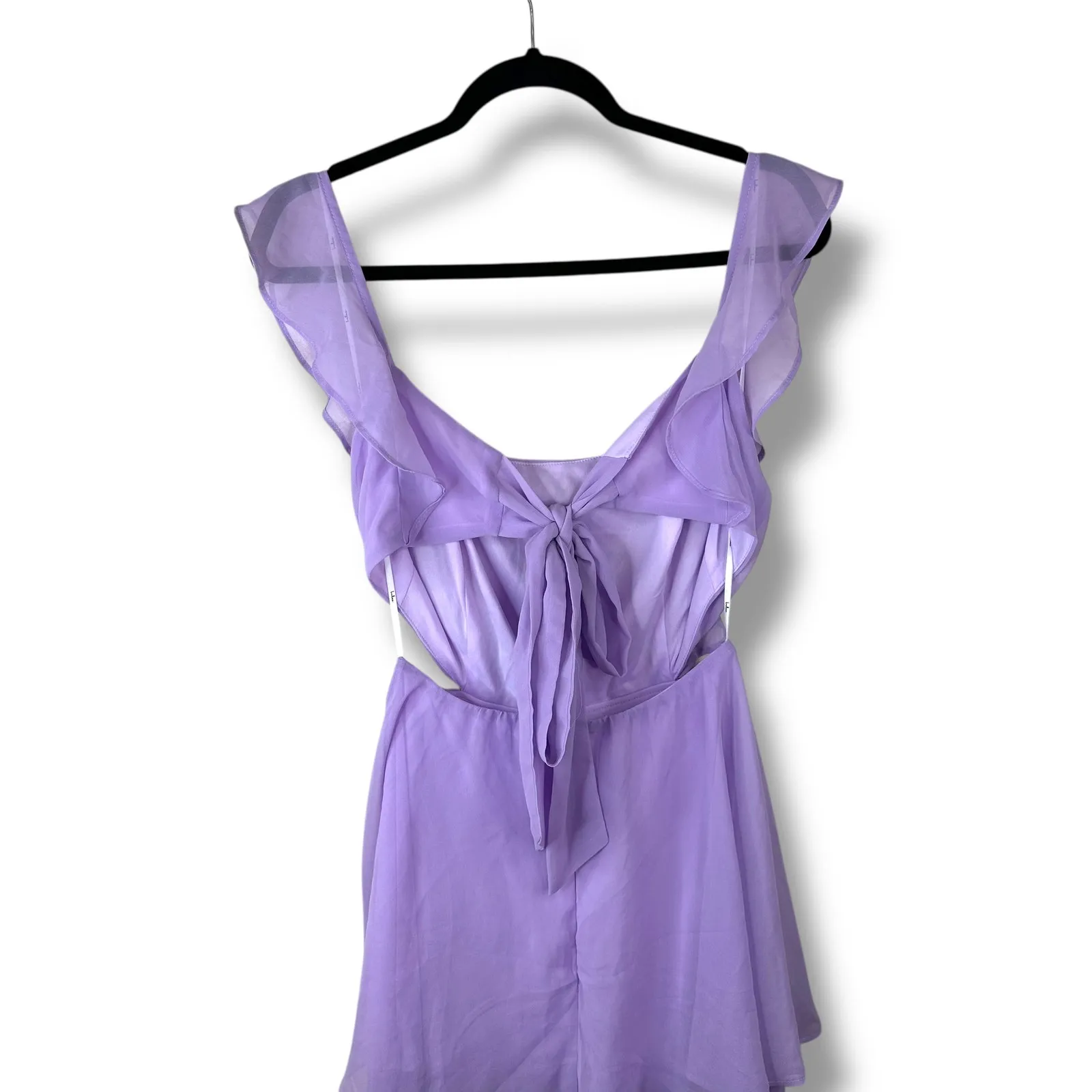 Lulus NWOT Elegant Event Lavender Woven Ruffled Tie-Back Tiered Maxi Dress - Image 9