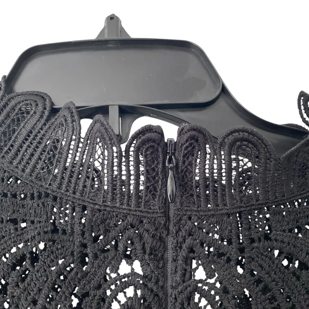 White House Black Market Black Lace Cocktail Party Formal Dress size 10 Ribbon - Image 8