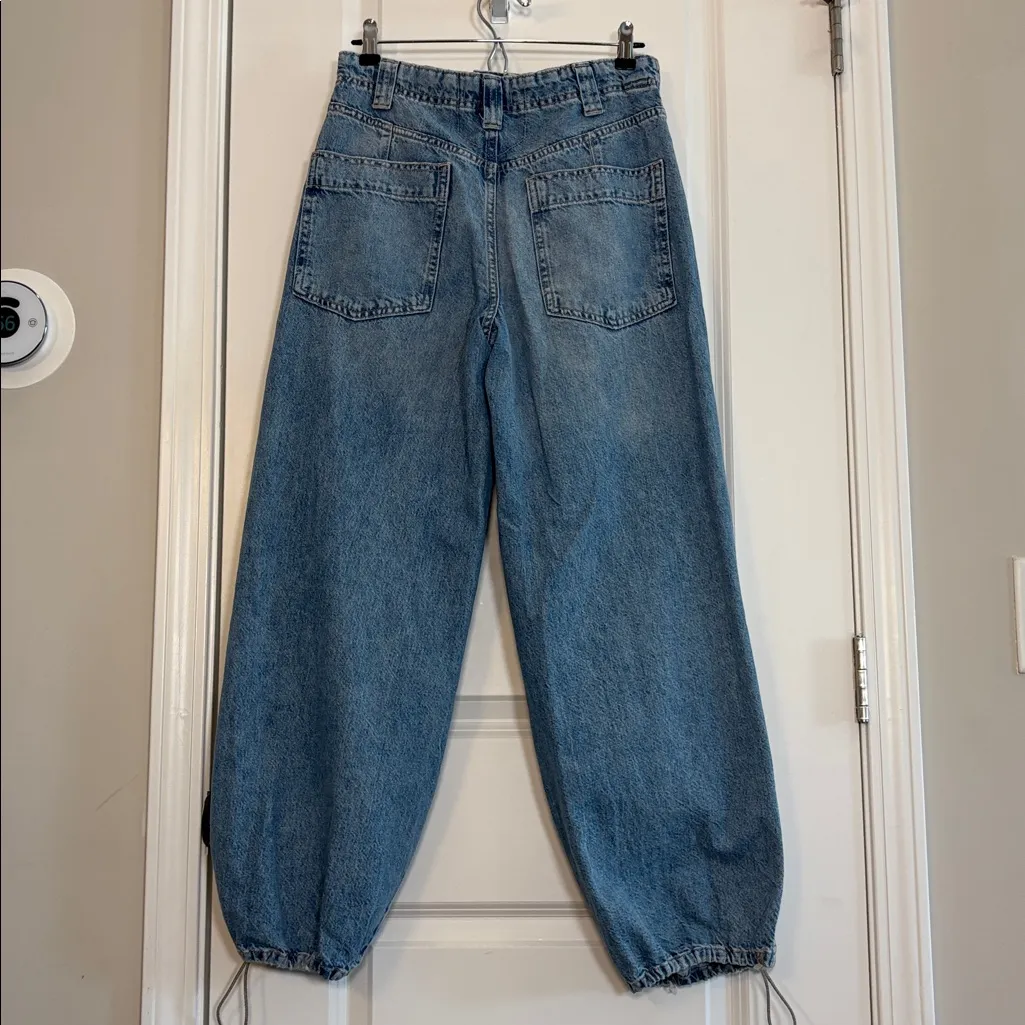 Free People We The Free Newbies Solid Slouchy Wide leg Jeans XS - Image 6