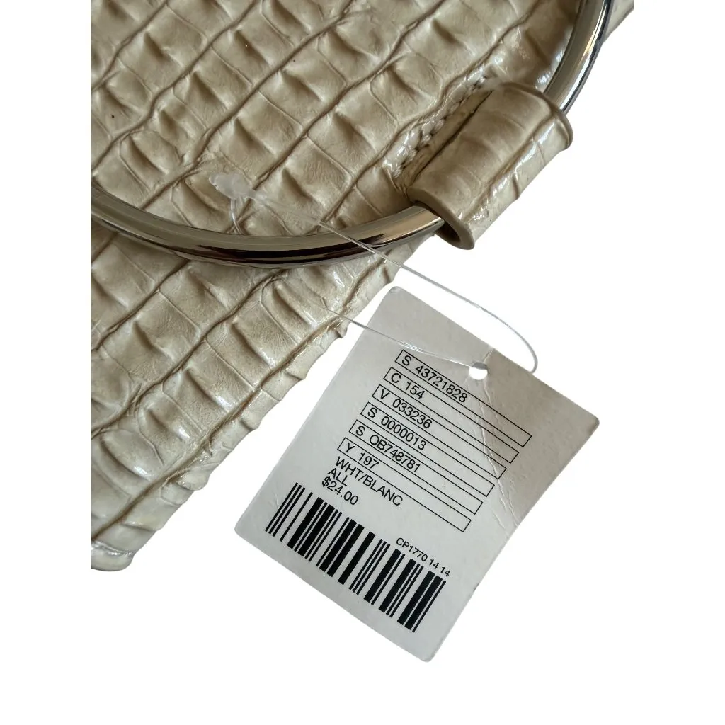 URBAN OUTFITTERS Beige Alligator Print Clutch Bag NEW NWT - Image 4