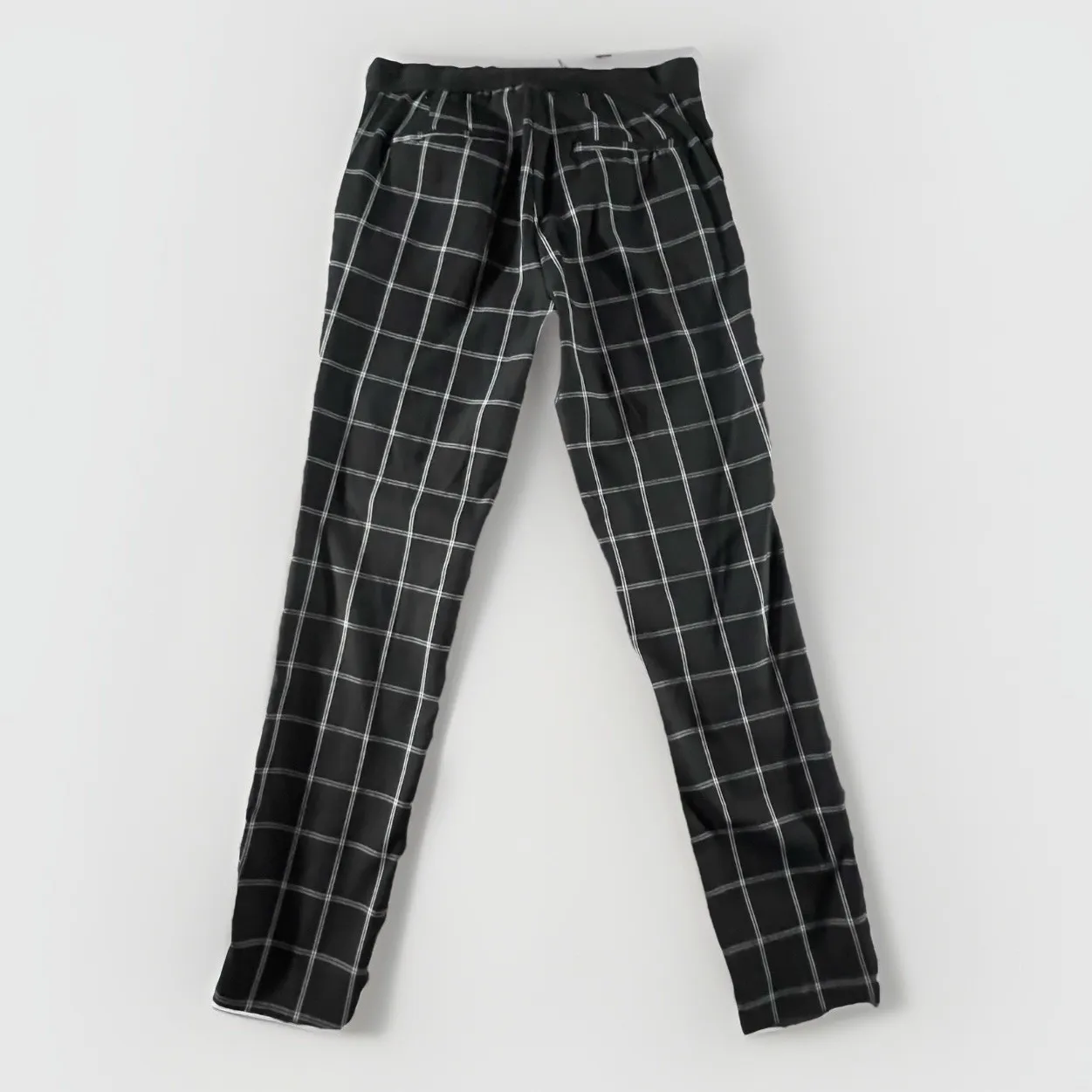 ZARA Women's Black White‎ Windowpane Plaid Slim Ankle Dress Pants Size XS - Image 3