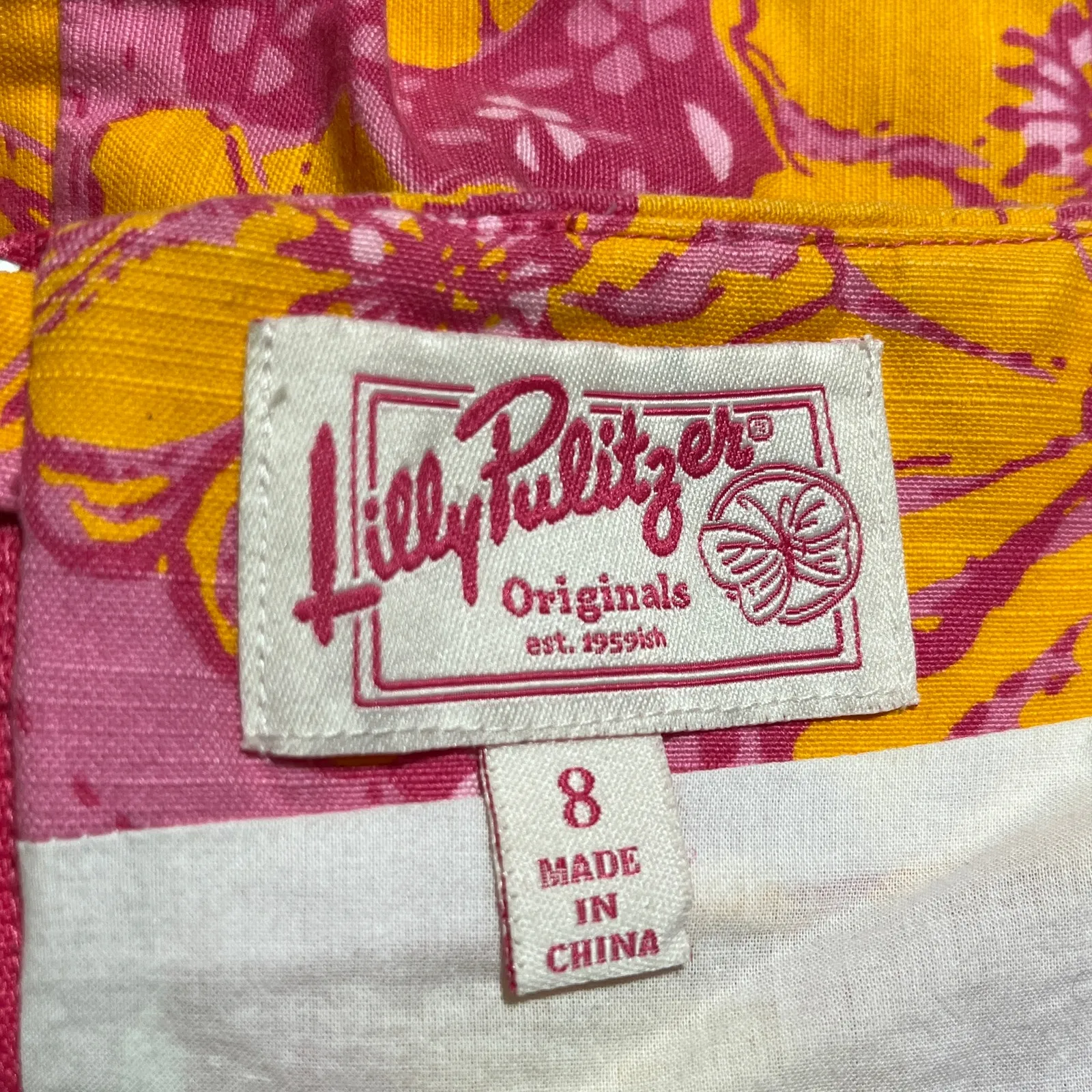 Lilly Pulitzer Ten Ton Elephant Lace Mini Skirt Women Pink Orange Size 8 - Image 3