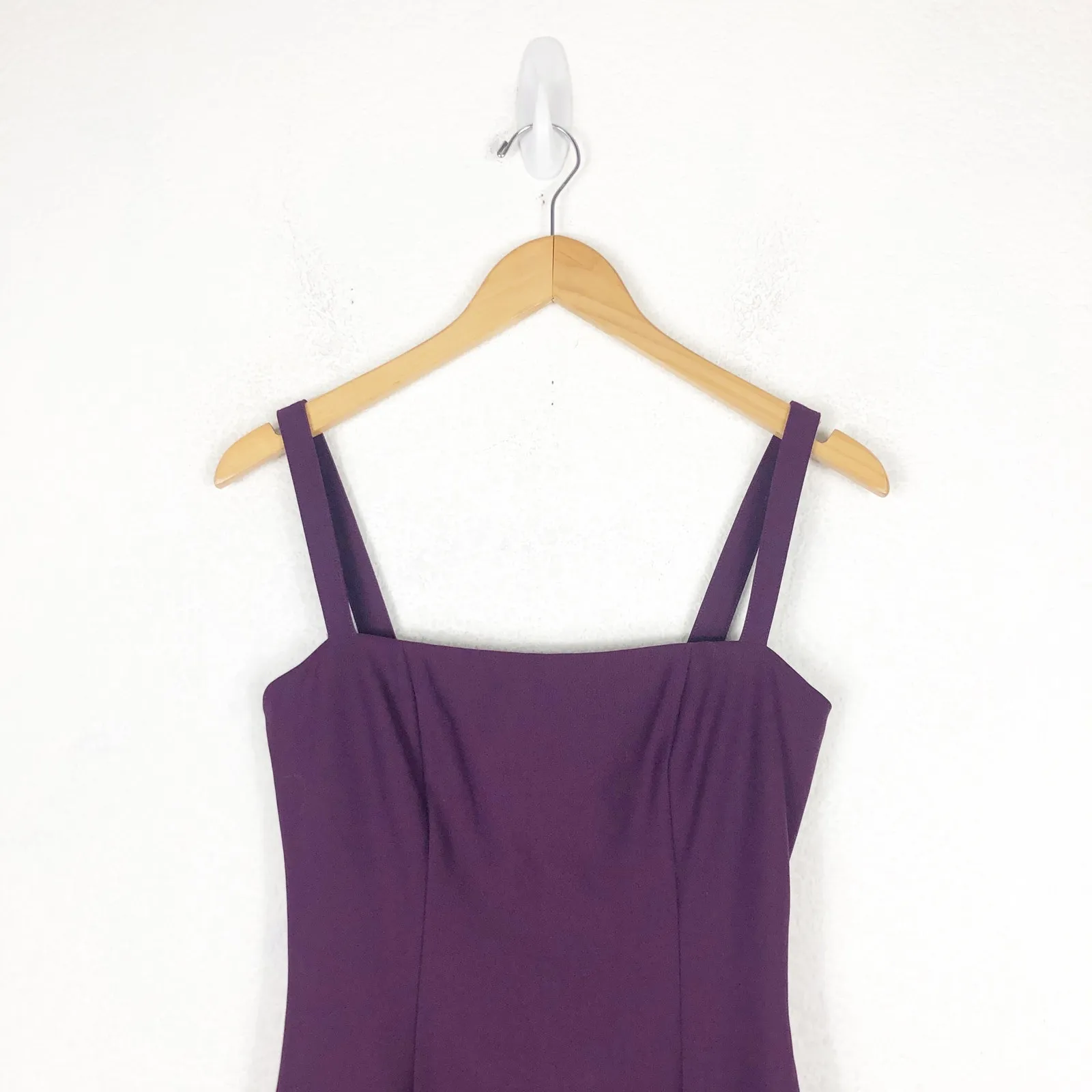 Cinq A Sept Ela Purple Ponte Midi Dress Size 2 Sleeveless Sheath Cocktail Chic - Image 5